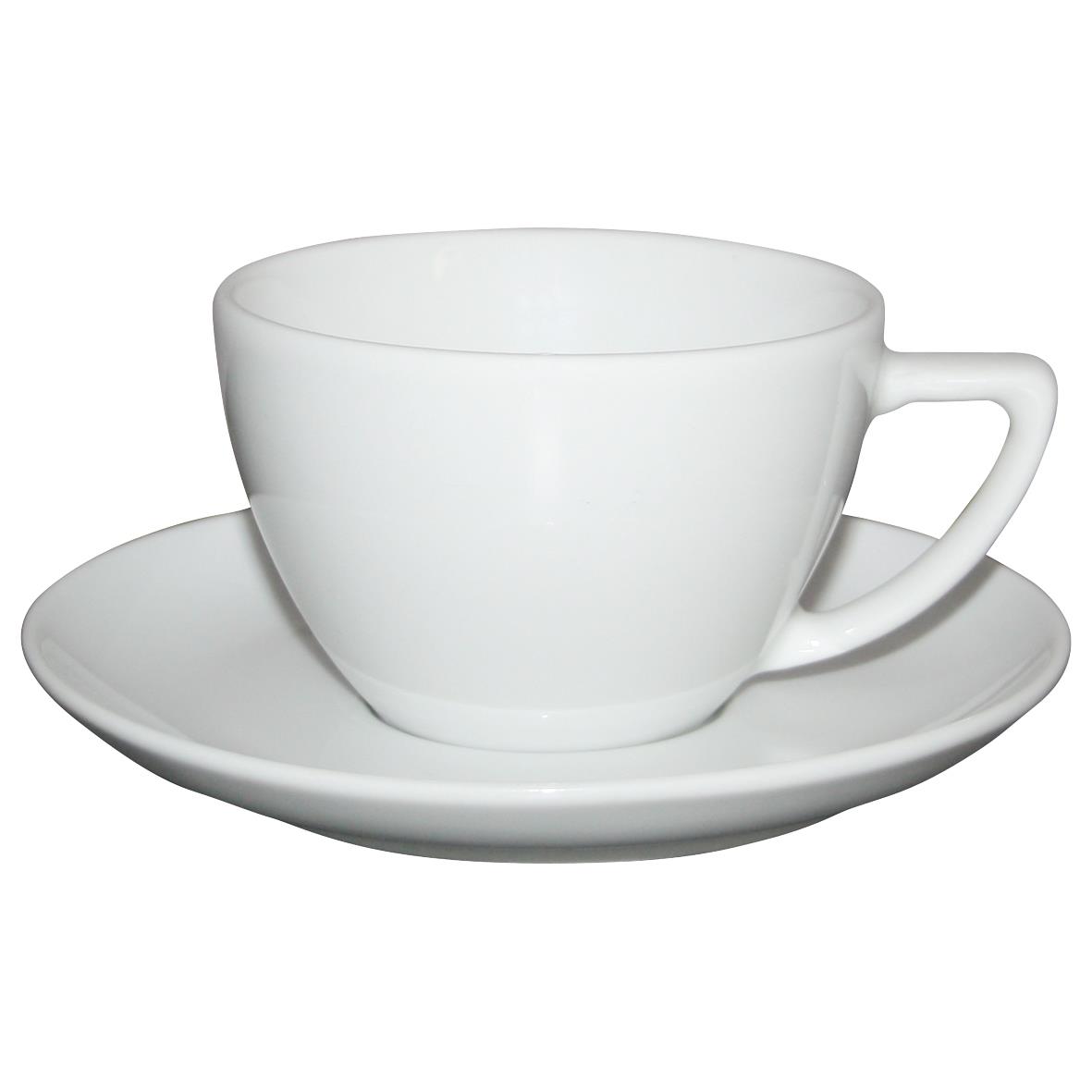 Classic Cappuccinokop en schotel met witte kleur en een inhoud van 20 cl